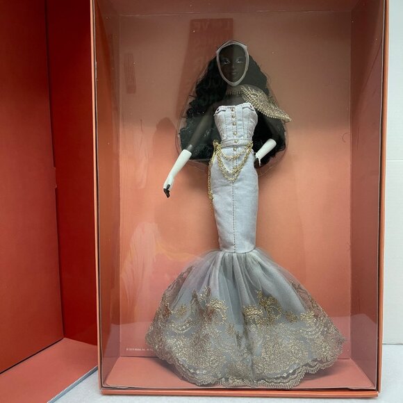 Barbie Other - Mattel 2010 Charmaine King Passport Barbie Doll African American Byron Lars Gold